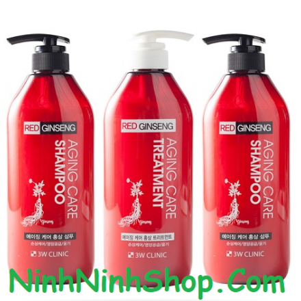 Bộ gội xả 3W CLINIC tinh chất nhân sâm đỏ – Red Ginseng Shampoo Treatment