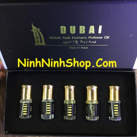 Set tinh dầu nước hoa Dubai 5 chai dạng lăn