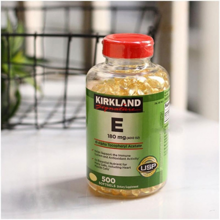 Vitamin E Kirkland 500 viên của Mỹ với chiết xuất thiên nhiên tốt cho sức khỏe