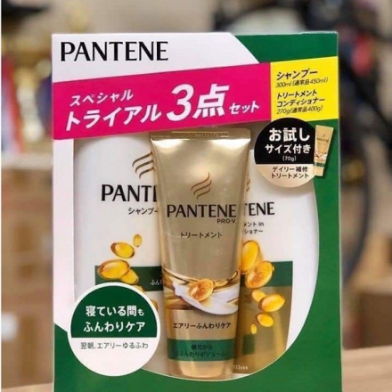 Bộ dầu gội Pantene Pro V màu Xanh Lá set 3 của Nhật