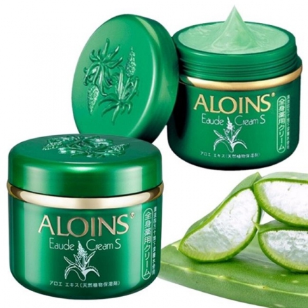Kem Dưỡng Da Aloins Eaude Cream S 185g Của Nhật, Nắp xanh
