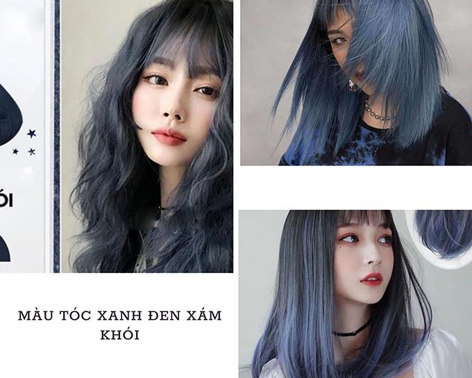 Thuốc nhuộm tóc màu xanh dương đen kem nhuộm tóc xanh than nam nữ tại nhà  kèm oxy găng tay - Thuốc nhuộm tóc | TheFaceHolic.com